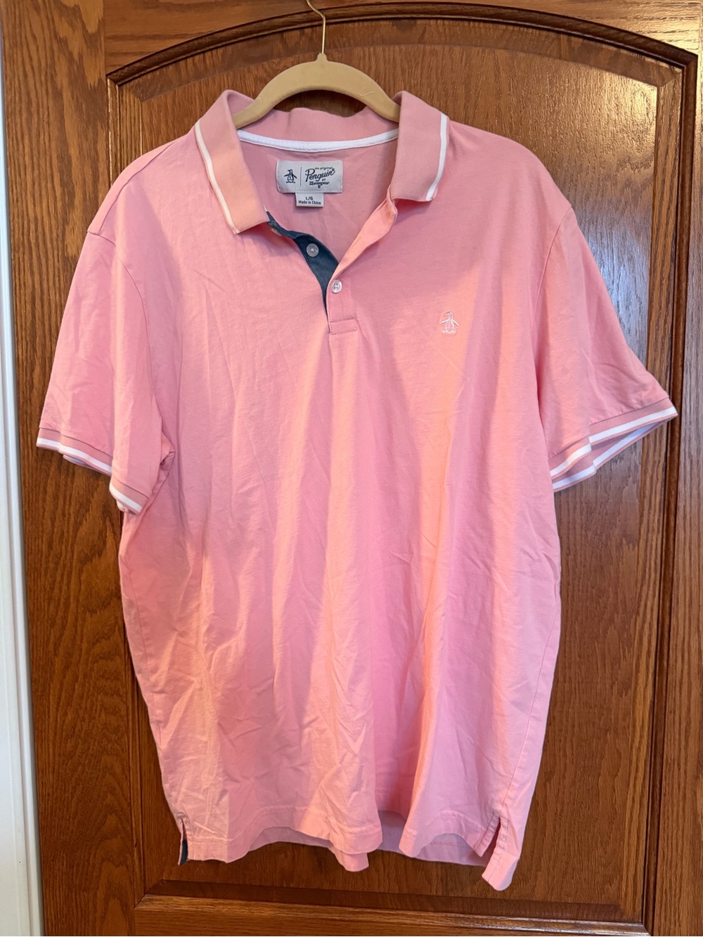Original Penguin Light Pink Polo with Contrast Trim